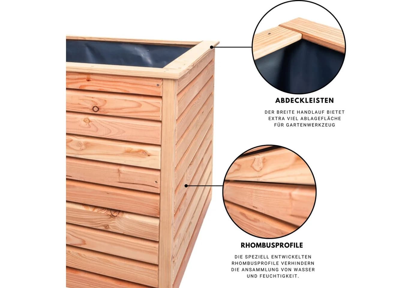 Mega-Holz Hochbeet Rhombus XL Lärchenholz - Bild 4