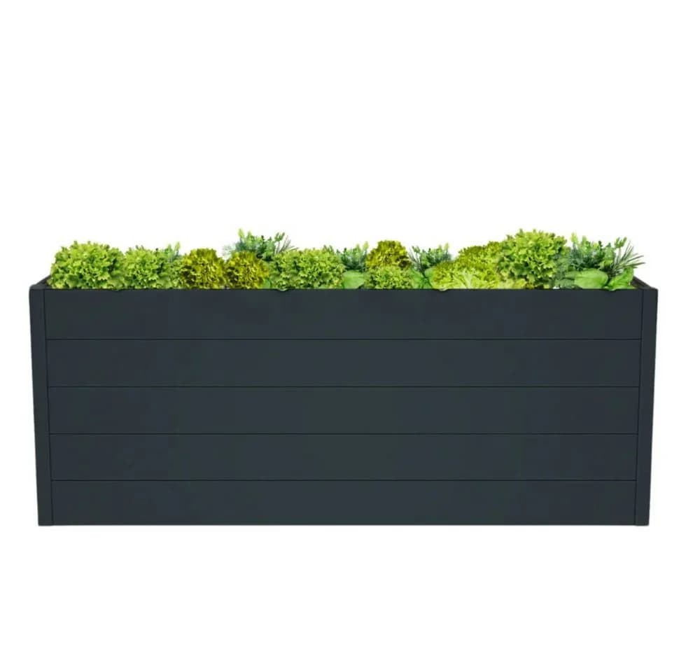 Mega-Holz Hochbeet Blumenbeet Pulverbeschichtetes Aluminium Anthrazit - Bild 2