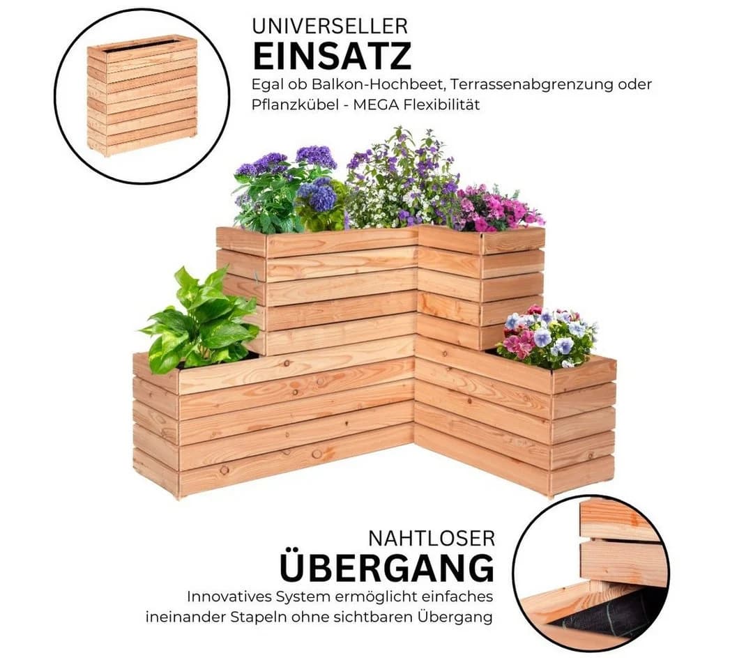 Mega-Holz Pflanzkübel Modulo Lärchenholz Naturbelassen - Bild 4