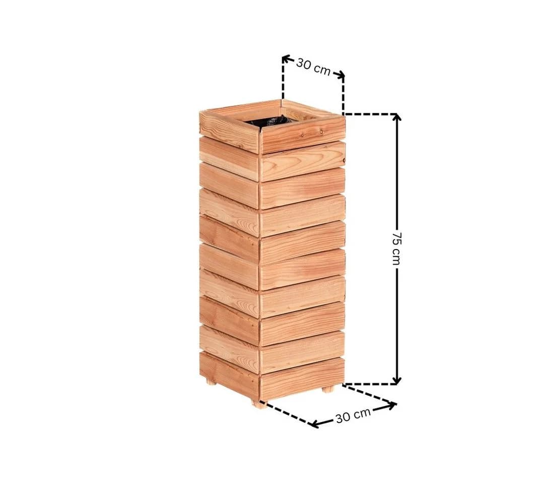 Mega-Holz Modulo Hochbeet Lärche Holz 30x30x75 cm