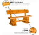 Mega-Holz Gartenbank Rustikal Kiefer 200 cm Bild 4