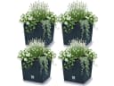 Prosperplast Blumentopf Rato Low 26,6 cm Set 4 St. Grau Rattanoptik Bild 2