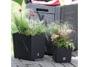 Prosperplast Blumentopf Rato Low 26,6 cm Set 4 St. Grau Rattanoptik Bild 5