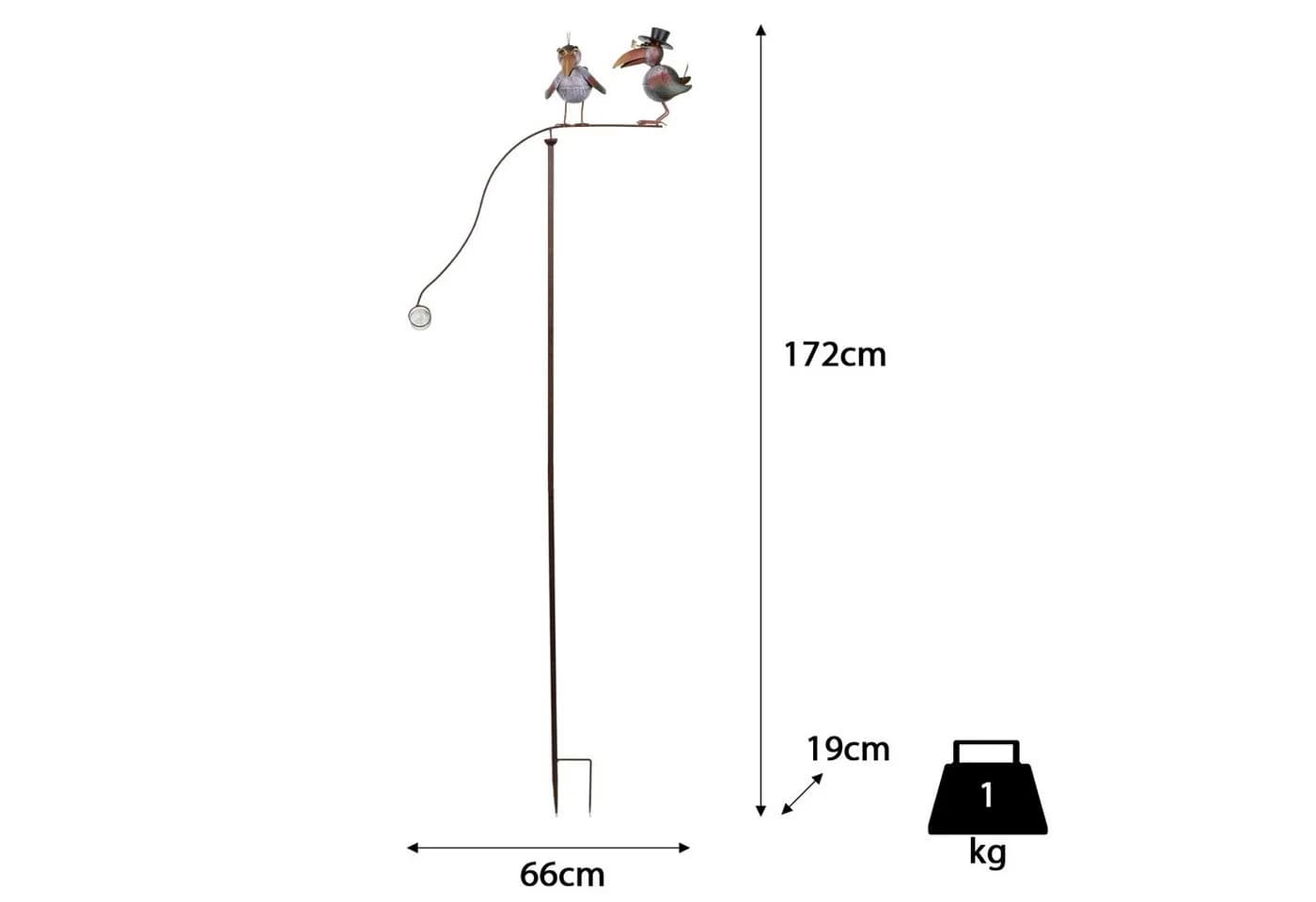 Moritz Metall-Gartenstecker Vogelpaar mit Brille und Zylinder - Bild 3