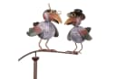 Moritz Metall-Gartenstecker Vogelpaar mit Brille und Zylinder Bild 4