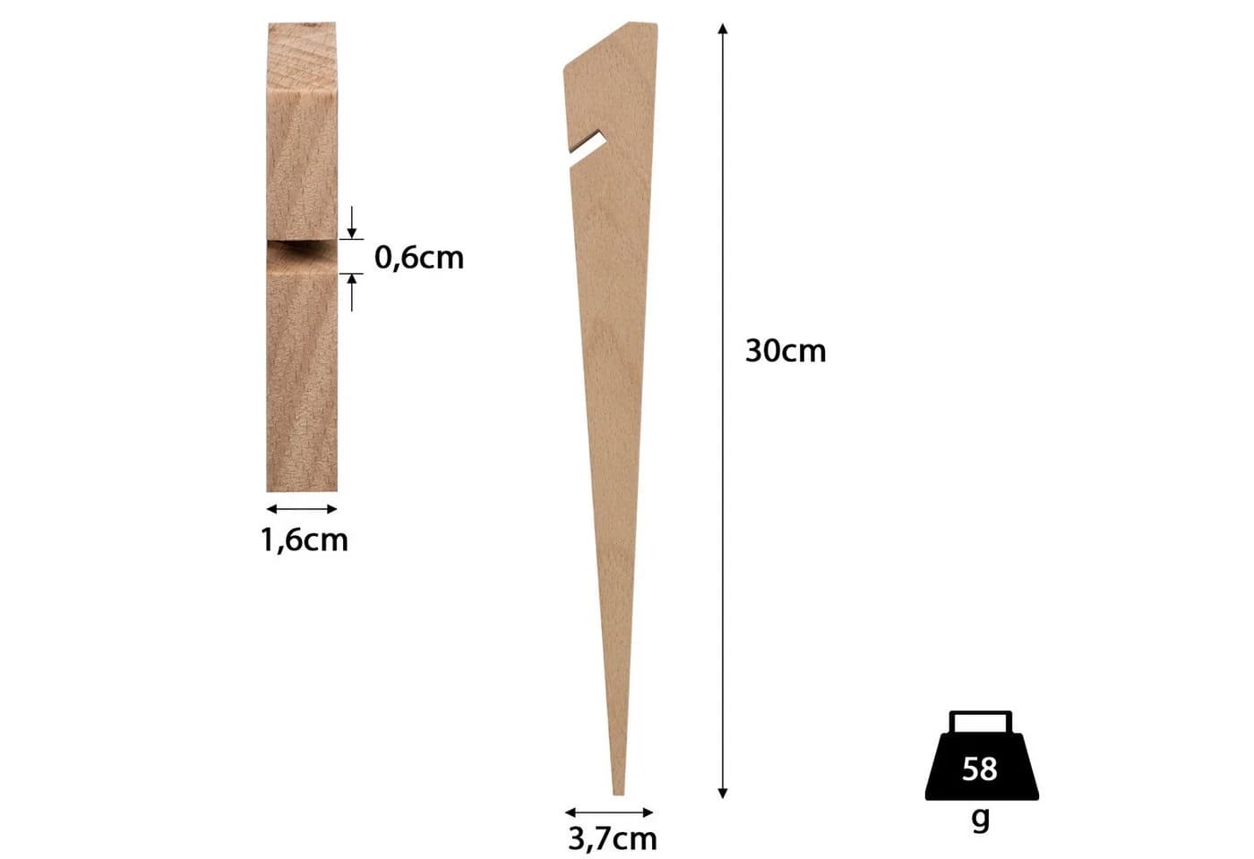Moritz Zelthering Holz 30 cm 12 Stück Heringe für Sandboden - Bild 3