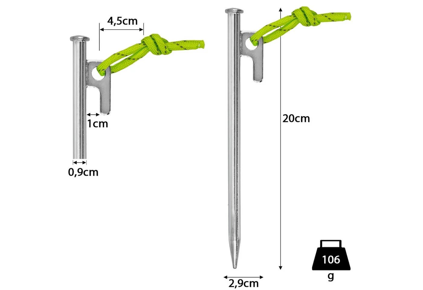Moritz Zelthering 20 cm mit P-Haken und Leine - Bild 3