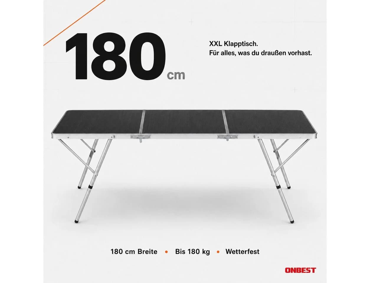 Onbest Klapptisch Sylt Aluminium Gestell Klappbar
