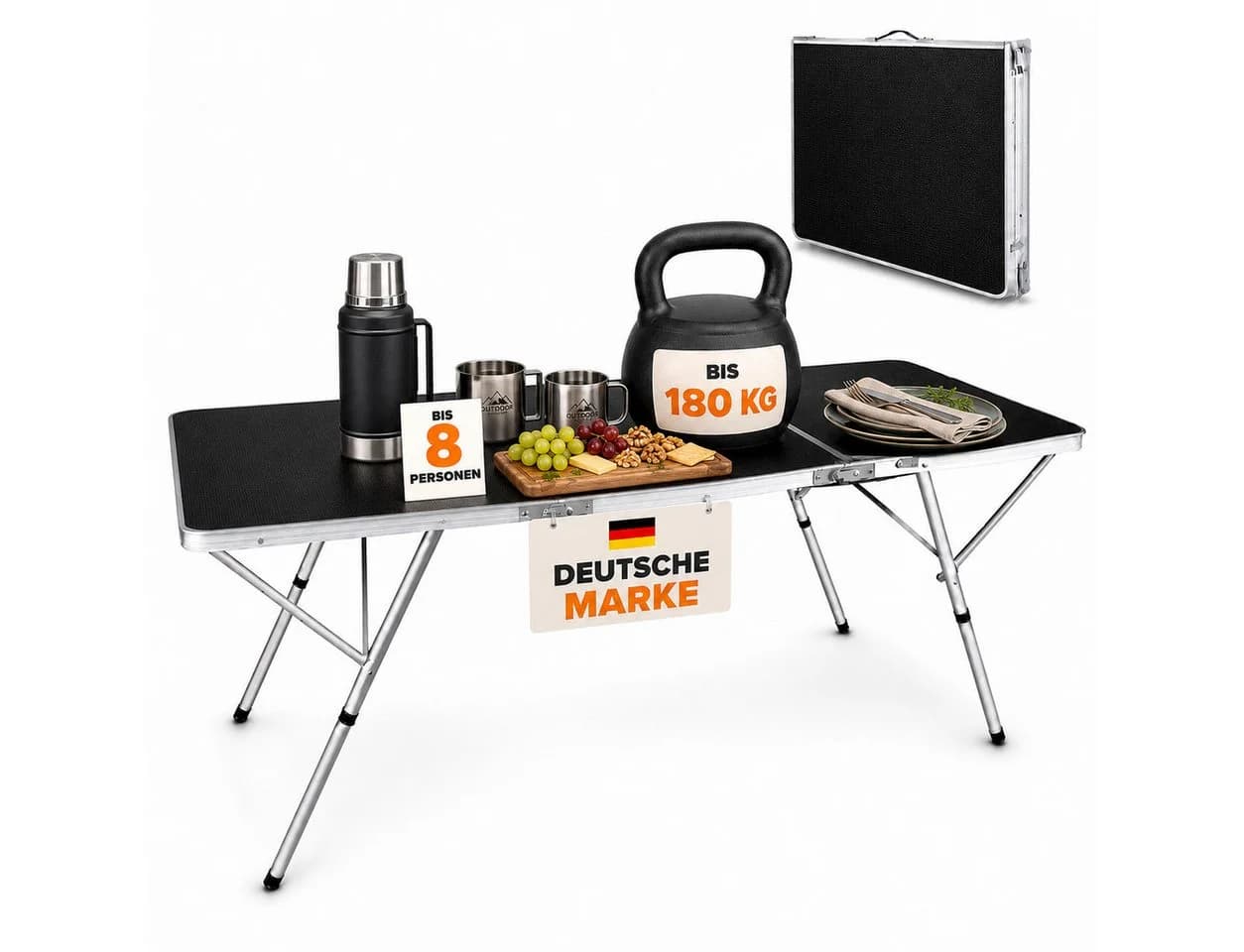 Onbest Klapptisch Sylt Aluminium Gestell Klappbar - Bild 2