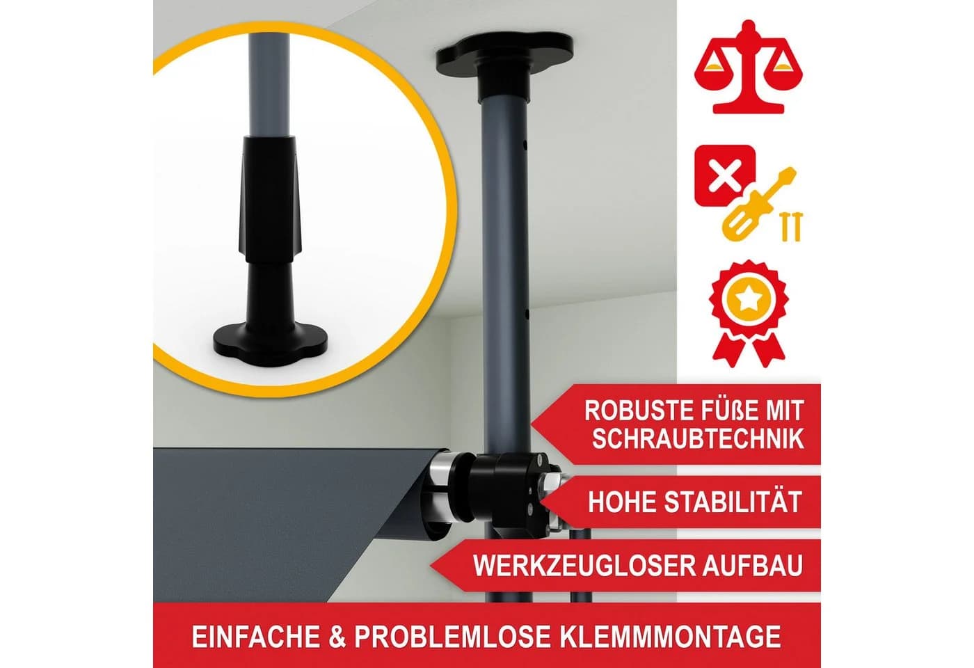 Onbest Klemmmarkise Anthrazit mit Handkurbel - Bild 3