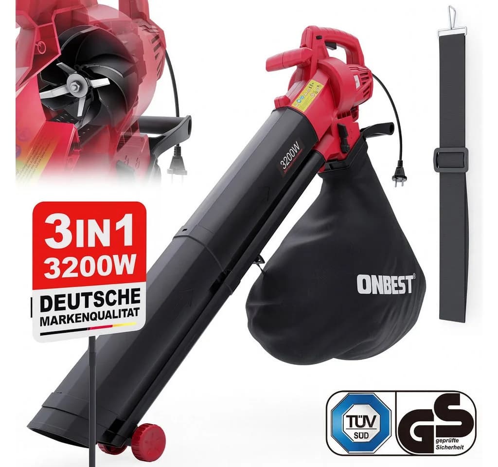 Onbest Elektro-Laubbläser LV3245 3in1 Laubsauger Laubhäcksler 3200W - Bild 2