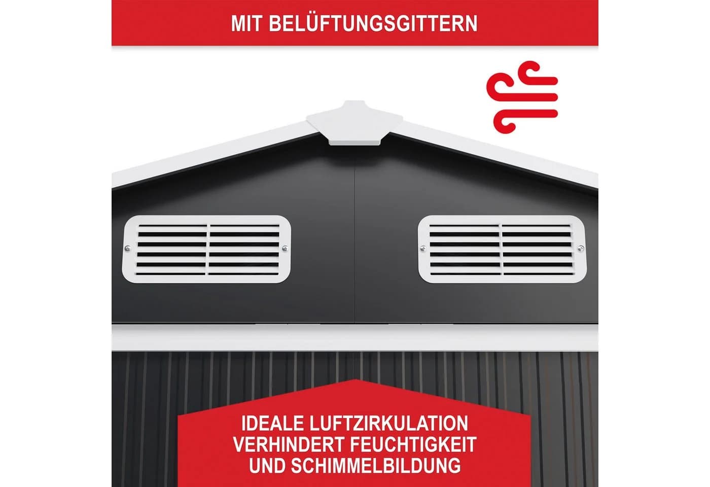 Onbest Gartenhaus Metall Satteldach wetterfest Anthrazit - Bild 4