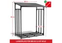 Onbest Kaminholzregal Metall mit Schutzplane und Regenrinne Bild 1