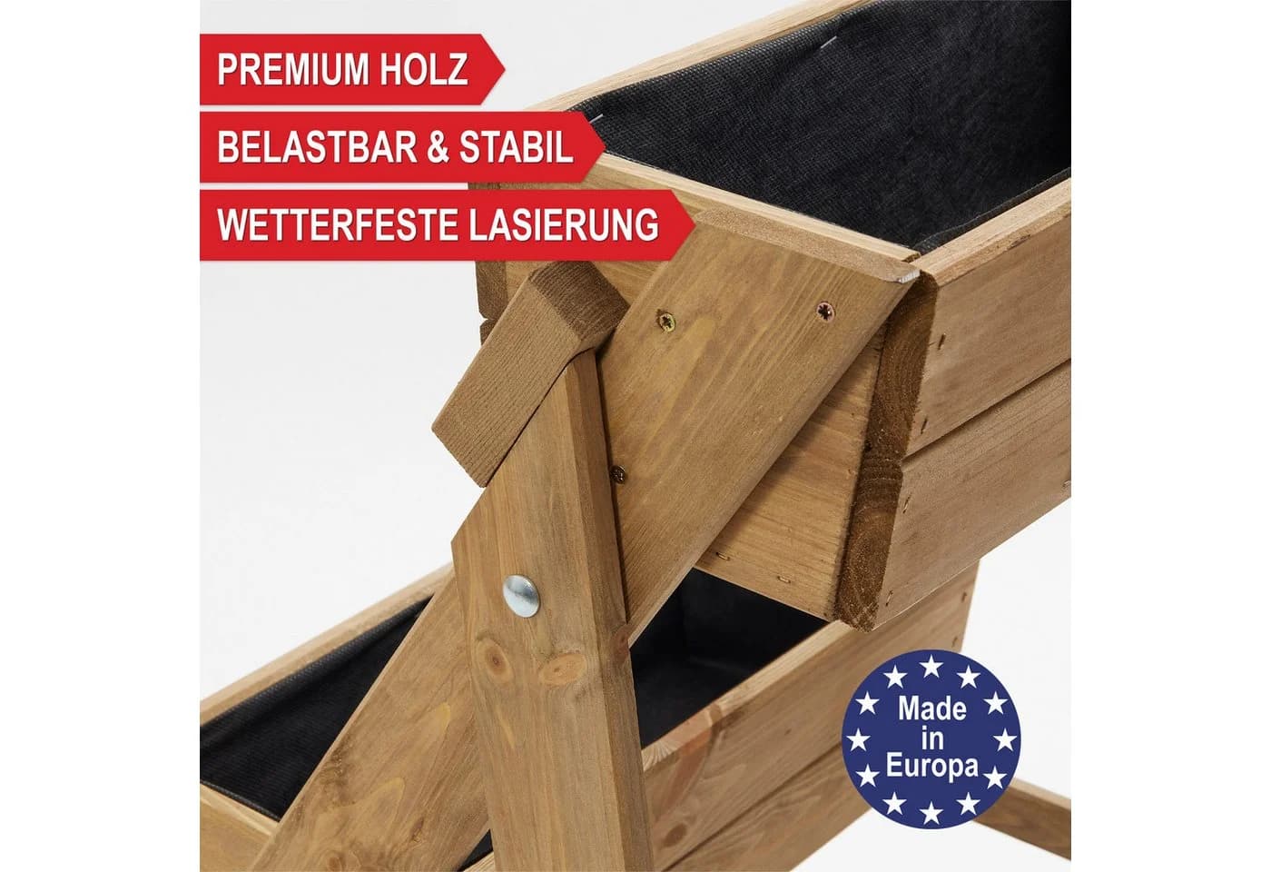 Onbest Pflanzentreppe Holz 2-stöckig 3-stöckig mit Innenvlies