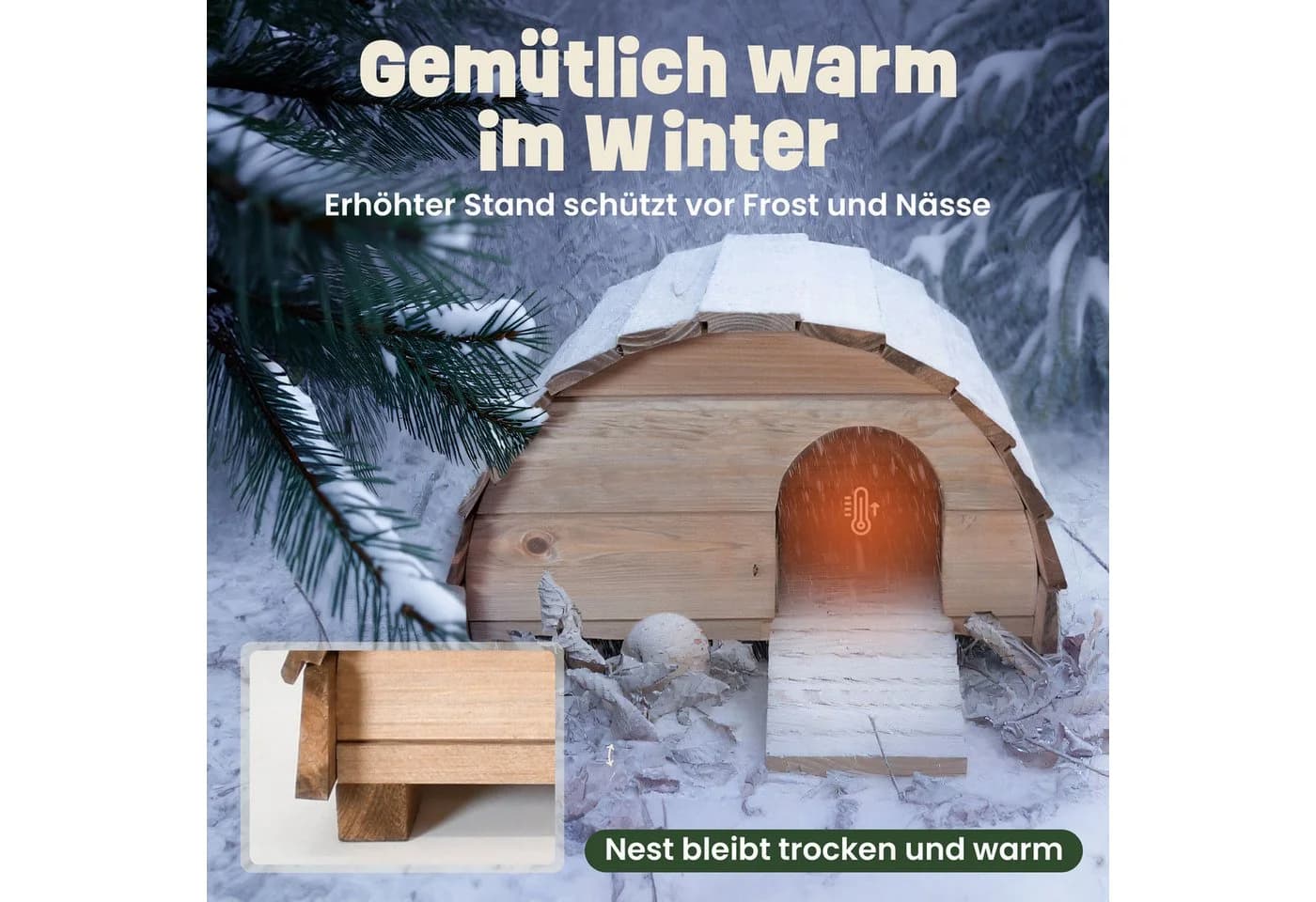 Zooprinz Igelhaus Manni aus Massivholz mit Labyrintheingang - Bild 5