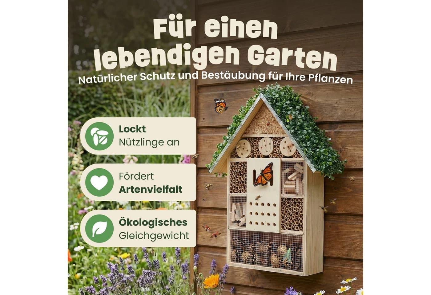 Zooprinz Insektenhotel XXL aus Vollholz mit Aufhängung