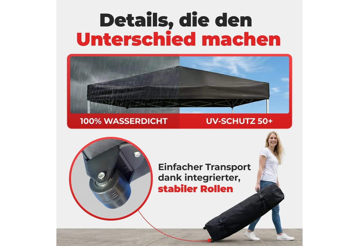 Onbest Faltpavillon 3x3 m Schwarz Pop-Up Partyzelt - Bild 5
