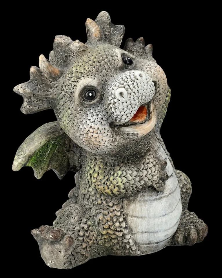 Figuren Shop GmbH Gartenfigur Lachender Drache Bunt Fantasy Deko