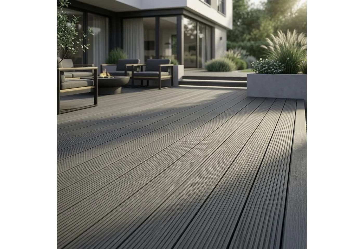 Woodstore24 WPC Terrassendielen Komplettset mit Clipsystem Anthrazit - Bild 2