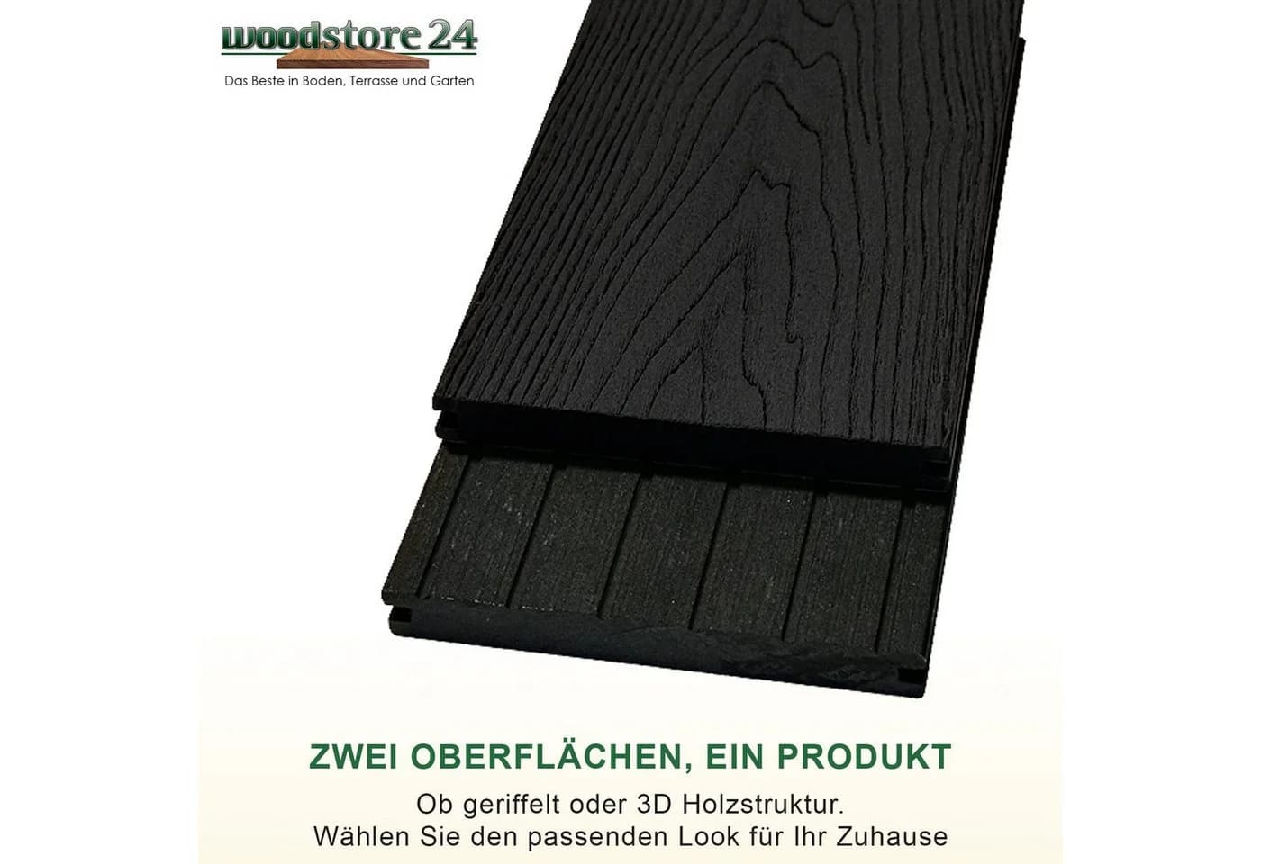 Woodstore24 Terrassendielen WoodoMalta WPC Massivdiele Holzoptik