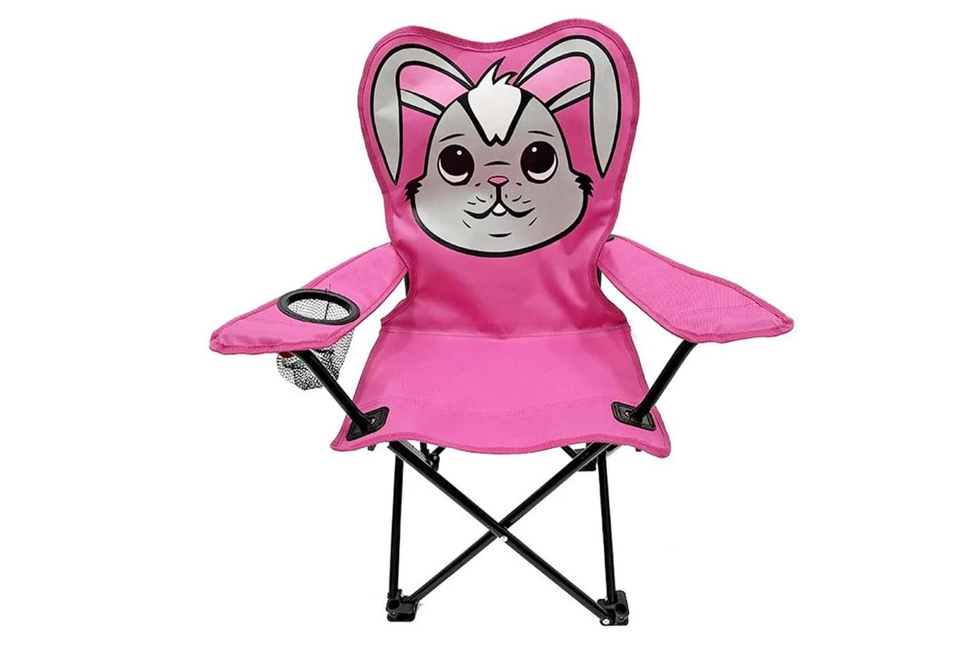 Mojawo Kinder Anglersessel Pink mit Getränkehalter und Tasche Motiv Hase - Bild 3