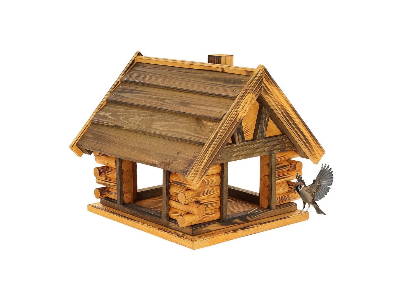 MAZUR Futterstation aus massivem Holz mit 4 Ein-/Ausgängen - Bild 2