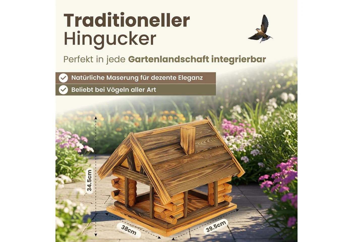 MAZUR Futterstation aus massivem Holz mit 4 Ein-/Ausgängen - Bild 5