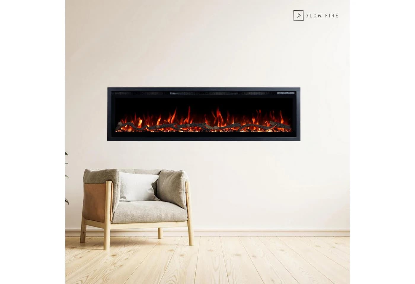 GLOW FIRE Elektrokamin GF Core Wandkamin mit 3D Feuer und Heizung