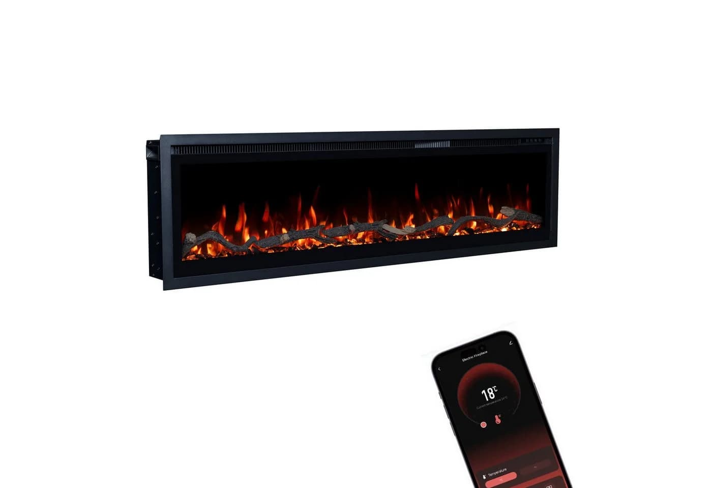 GLOW FIRE Elektrokamin GF Core Wandkamin mit 3D Feuer und Heizung - Bild 2