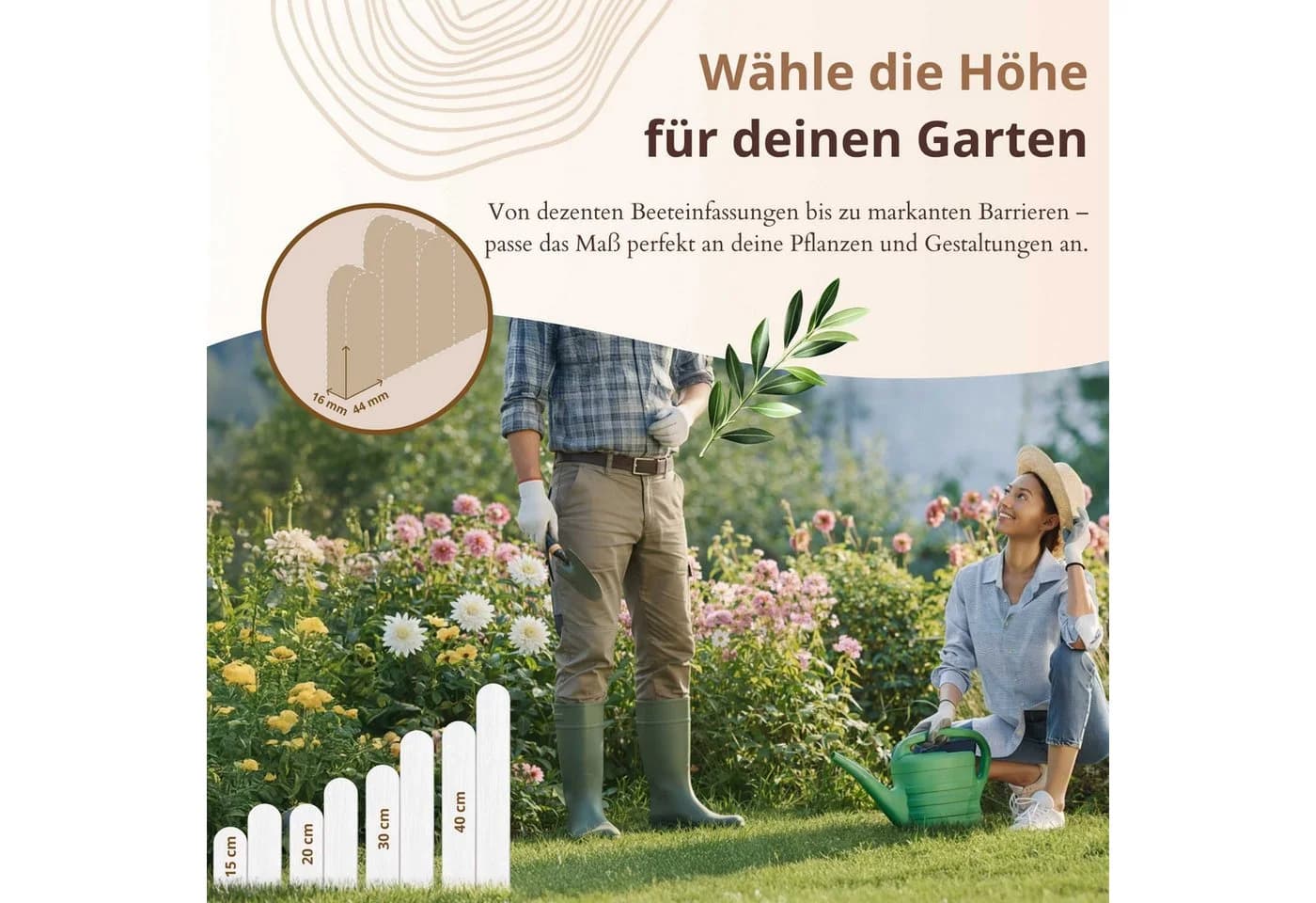 Floranica Flexible Palisade Beeteinfassung Grün 100x15 cm