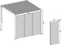 Weide Pavillonseitenteil Anthrazit Aluminium Lamellenwand Bild 3