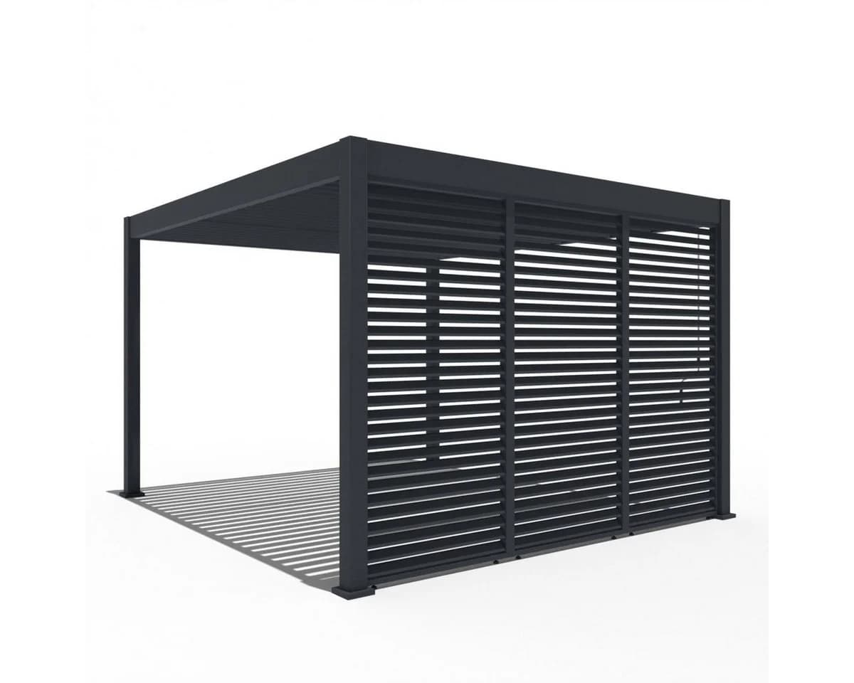 Weide Pavillonseitenteil Anthrazit Aluminium Lamellenwand - Bild 4