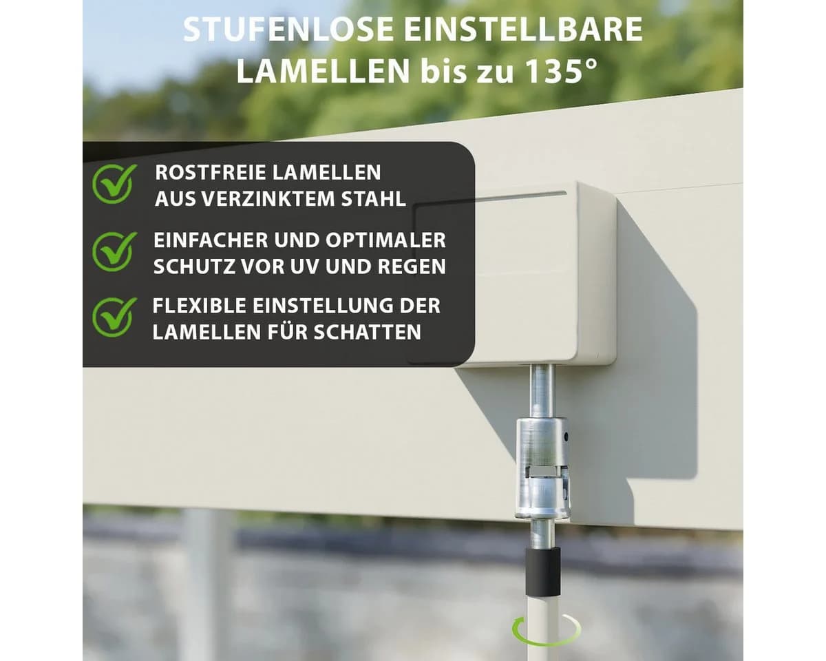 Weide Pergola Classic Pavillon Terrassenüberdachung Aluminium 3x3m Ivory Sand - Bild 5