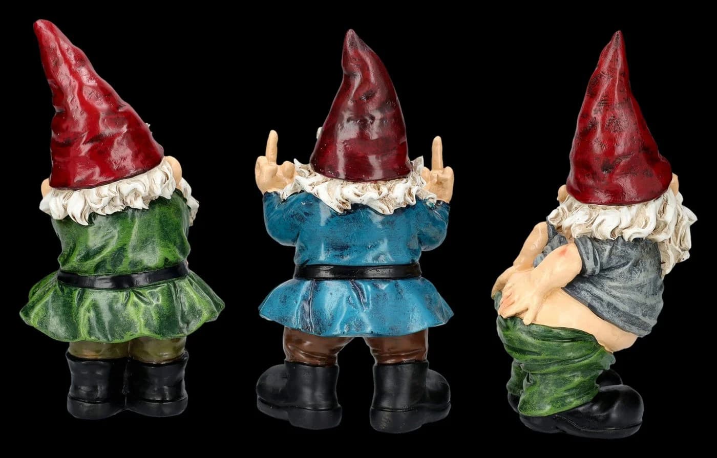 Figuren Shop GmbH Gartenzwerge 3er Set Ungezogene Zwerge Bunt - Bild 5