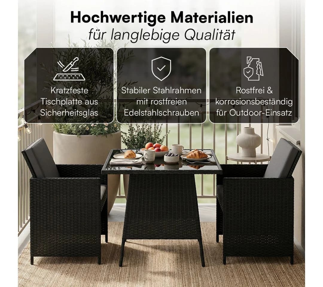 STEELSØN Gartenlounge-Set Xenara 3-teilig mit 2 Stühlen und Tisch - Bild 3