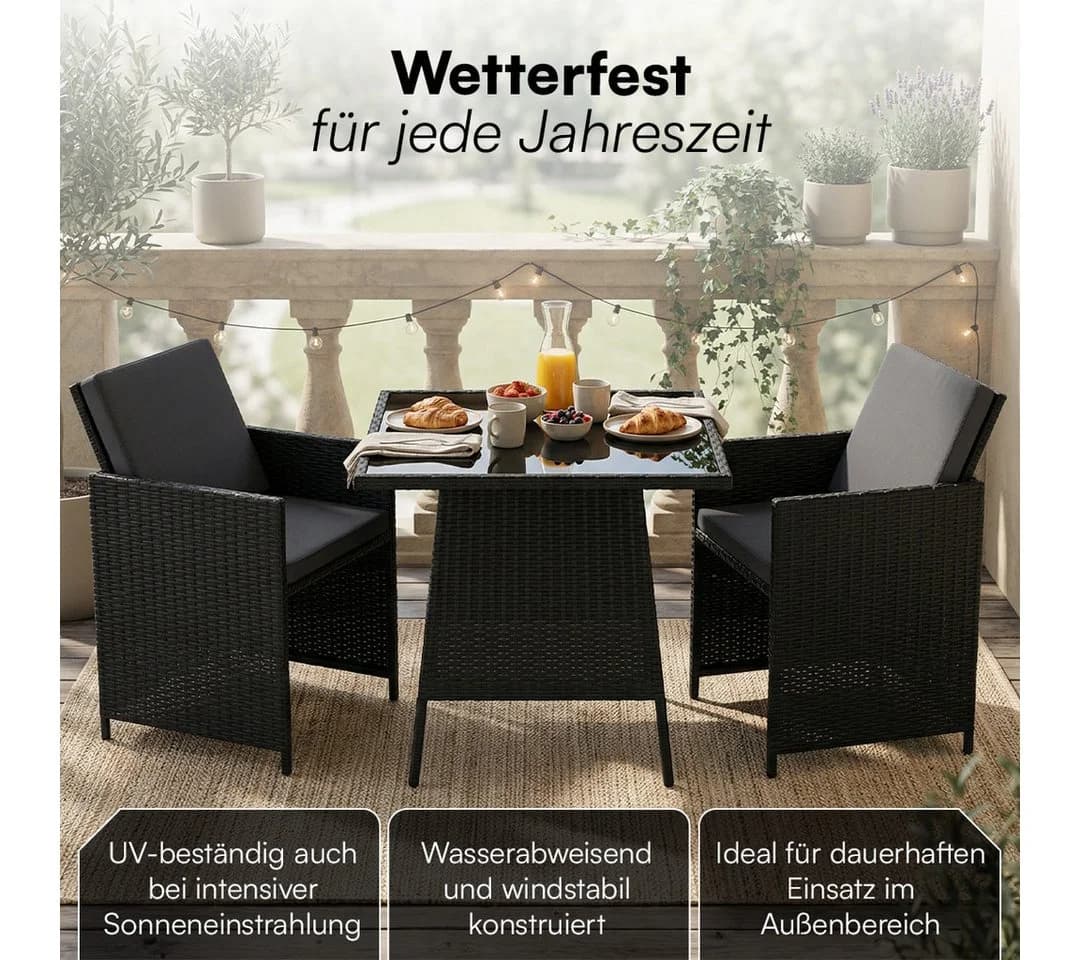 STEELSØN Gartenlounge-Set Xenara 3-teilig mit 2 Stühlen und Tisch - Bild 5