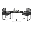 STEELSØN Gartenlounge-Set Kynaris 3-teilig Schwarz Anthrazit mit Glasplatte Bild 1