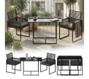 STEELSØN Gartenlounge-Set Kynaris 3-teilig Schwarz Anthrazit mit Glasplatte Bild 2