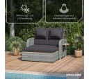 STEELSØN Caelum Gartenlounge-Set Polyrattan Sofa-Bett Bild 4