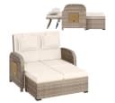 STEELSØN Gartenlounge-Set Caelum Polyrattan Rattan Sonnenliege Liegefunktion Bild 2