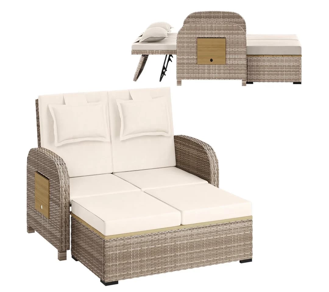 STEELSØN Gartenlounge-Set Caelum Polyrattan Rattan Sonnenliege Liegefunktion - Bild 2