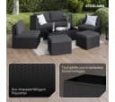STEELSØN Gartenlounge-Set Noctura Schwarz Anthrazit Polyrattan Bild 1
