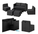 STEELSØN Gartenlounge-Set Noctura Schwarz Anthrazit Polyrattan Bild 2
