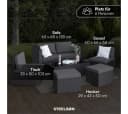 STEELSØN Gartenlounge-Set Noctura Schwarz Anthrazit Polyrattan Bild 5