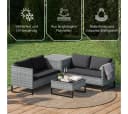STEELSØN Gartenlounge-Set Alniyat 4-sitzig Grau Anthrazit Bild 3