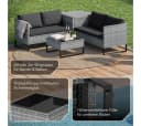 STEELSØN Gartenlounge-Set Alniyat 4-sitzig Grau Anthrazit Bild 5