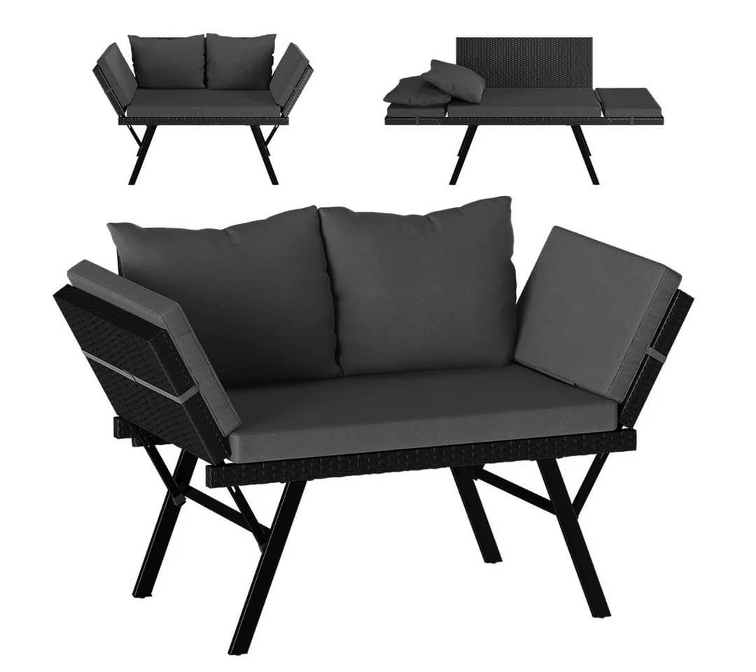 STEELSØN Gartenbank Elytra Relax-Lounge Schwarz/Anthrazit - Bild 2