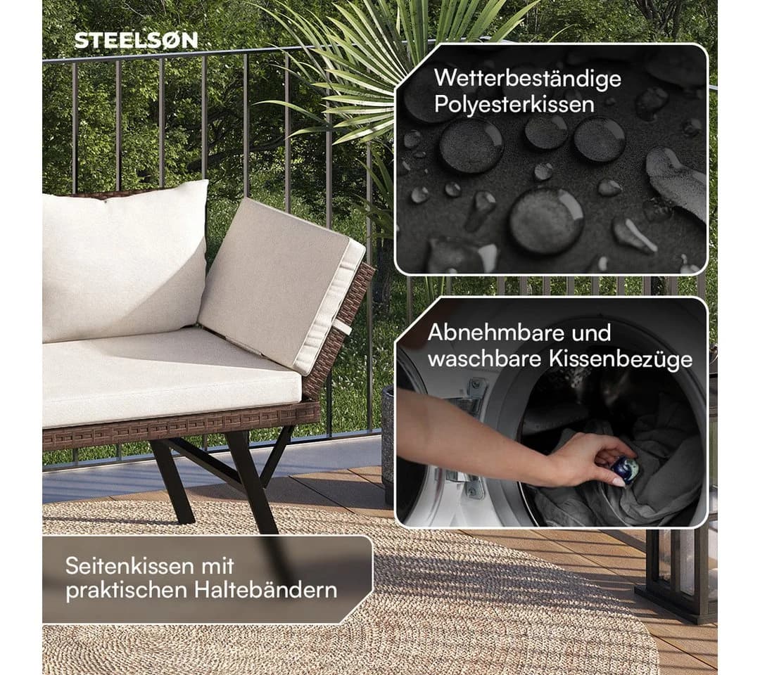 STEELSØN Gartenbank Elytra mit Liegefunktion und verstellbaren Armlehnen - Bild 5
