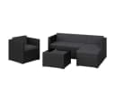 STEELSØN Zethora Gartenlounge Set Polyrattan Schwarz/Anthrazit Bild 1