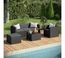 STEELSØN Zethora Gartenlounge Set Polyrattan Schwarz/Anthrazit Bild 2